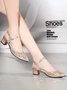 Luxurious Rhinestone Mesh Hollow Thick Heel Banquet Dress High Heels