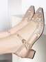 Luxurious Rhinestone Mesh Hollow Thick Heel Banquet Dress High Heels