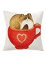 Love Cat Valentine's Day Home Living Room Bedroom Pillowcase