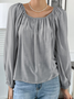 Square Neck Regular Fit Plain Casual Top