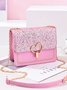 Valentine's Day Glitter Sequins Love Button Shoulder Bag
