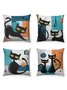 Super Soft Short Plush Cat Throw Pillowcase