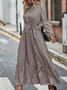 Regular Fit Urban Shirt Collar Color Block Dress
