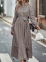 Regular Fit Urban Shirt Collar Color Block Dress
