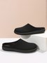 Plus Size Plain Color Mesh Fabric Flat Clog Shoes