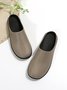 Plus Size Plain Color Mesh Fabric Flat Clog Shoes
