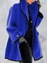 JFN Women Lapel Woolen Cloth Button Long Sleeve Shawl Collar Cardigan Coat	