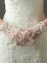 Silk Floral Pattern Beaded Gloves Party Valentines Day Wedding Dress Accessories