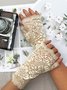 Lace Floral Cutout Half Finger Gloves Party Valentine's Day Banquet Dresses Accessories
