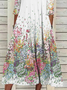 Casual Crew Neck Floral Dress