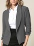 Casual Plain Cross Neck Jacket
