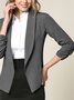 Casual Plain Cross Neck Jacket