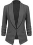 Casual Plain Cross Neck Jacket