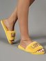 Valentine's Day Rhinestone Love Pattern One Strap Fuzzy Slippers