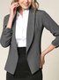 Casual Plain Cross Neck Jacket