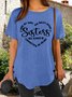 Women Letter Short Sleeve Tee T-shirt Crew Neck Vintage Summer Top
