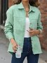 Green washing water and soft holiday denim jacket with pockets