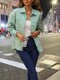 Green washing water and soft holiday denim jacket with pockets