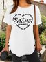 Women Letter Short Sleeve Tee T-shirt Crew Neck Vintage Summer Top