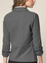 Casual Plain Cross Neck Jacket