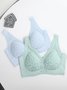 Seamless Push Up Jacquard Wireless Bra Plus Size