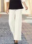 JFN Crew Neck Striped Business Casual Work Outfit Elegant Two-Piece Set Top with Pants