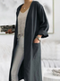 Plain Cross Neck Loose Casual Other Coat
