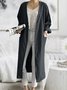 Plain Cross Neck Loose Casual Other Coat