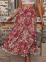 Casual Loose Floral Skirt