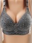 Floral Print Push Up Breathable Soft Wireless Bra Plus Size