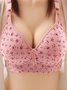Floral Print Push Up Breathable Soft Wireless Bra Plus Size