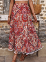 Casual Loose Floral Skirt