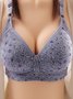 Floral Print Push Up Breathable Soft Wireless Bra Plus Size