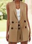 Casual Plain Loose Cotton-Blend Vest