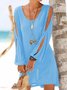 Crew Neck Black Women Summer Dresses Shift Daily Casual Plain Dresses