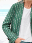 Casual Geometric Buttoned Shawl Collar Blazer
