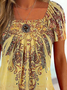 Square Neck Ethnic Ombre Regular Fit Top