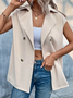 Casual Plain Loose Shawl Collar Vest Coat