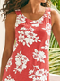 Cotton-Blend Floral Casual Dress
