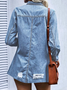 Casual Shawl Collar Denim Coat