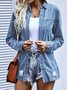 Casual Shawl Collar Denim Coat