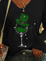 Women's V Neck Shamrock Loose Casual T-Shirt