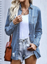 Casual Shawl Collar Denim Coat