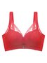 Underwireless Lace Floral Bra Plus Size Full Coverage Adjustable Massage Bra