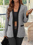 Cotton-Blend Wrap Loose Casual Jacket