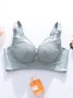 Underwireless Lace Floral Bra Plus Size Full Coverage Adjustable Massage Bra