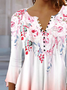 Regular Fit V Neck Floral Casual Top