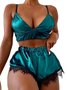Sexy Lace Camisole Pajama Set Plus Size