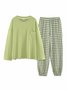 Cozy Cotton Stripe Printed Padded Loungewear Set Plus Size