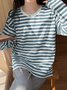 Cozy Cotton Stripe Printed Padded Loungewear Set Plus Size